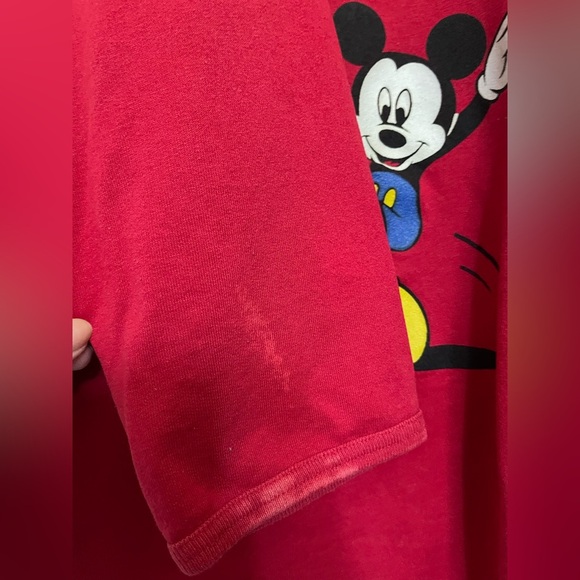 Mickey Mouse Vintage Paper Tag Rare Disney USA 2X Plus Red Womens Shirt Resort - Picture 11 of 15